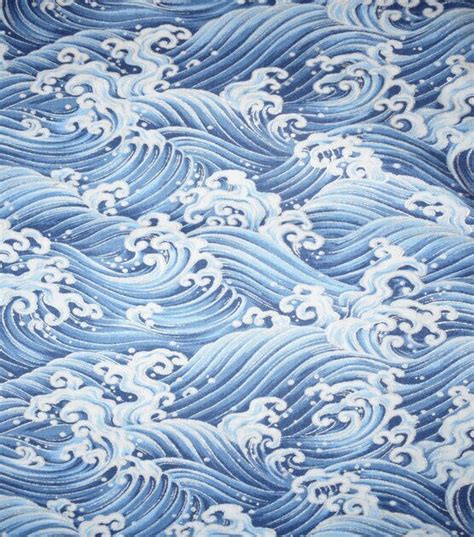 Blue Waves Quilt Metallic Cotton Fabric by Keepsake Calico